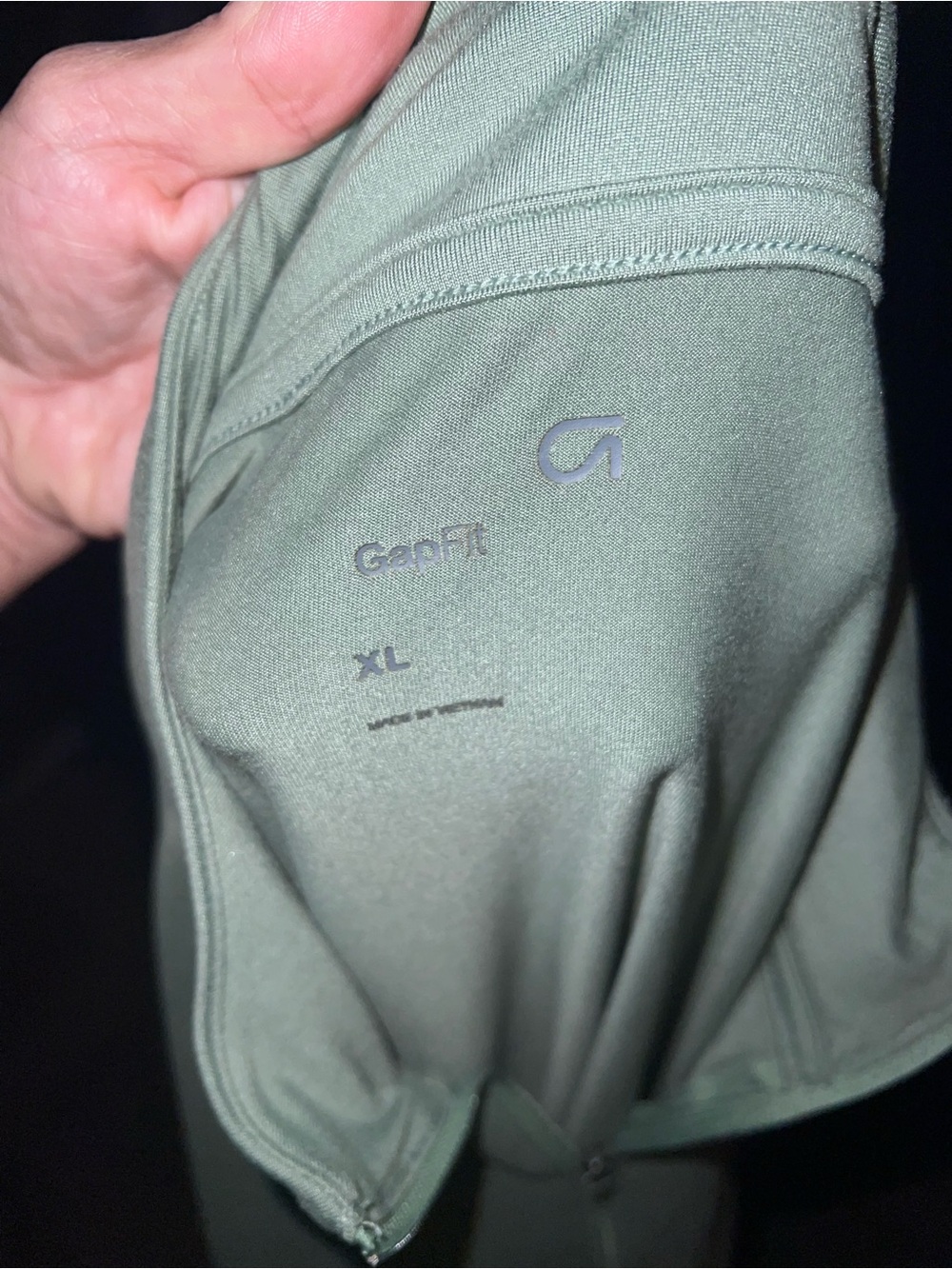 GAP FIT - Light Sage Green 2 pc Outfit - Half Zip Shirt XL & Matching Leggings L - Picture 7 of 13